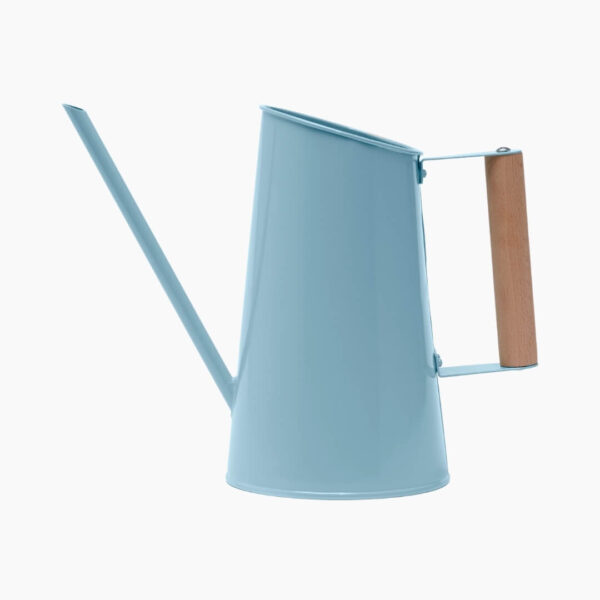 TerraHub - LeafLand - T_OR1122 - Good Roots Watering Can 1.5L - Light Blue with wooden handle