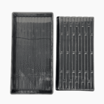 Microgreens open seed trays with no holes, 53 cm x 27 cm, durable plastic trays for indoor gardening and microgreen production.