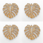Set of 4 DIY Monstera Leaf Coasters cut from 3mm HDF board, ideal for painting.