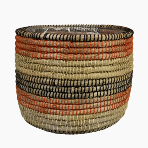 Pot Jane Desert woven seagrass cover pot in warm desert tones, natural indoor planter for houseplants