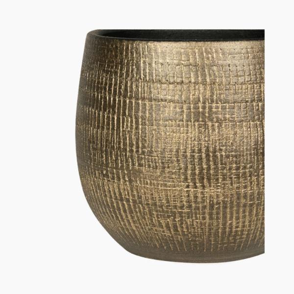 Ryan Shiny Gold Pot | Handmade Portuguese Ceramic Planter - Image 3