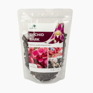 Loose, chunky orchid bark in earthy tones for orchid potting