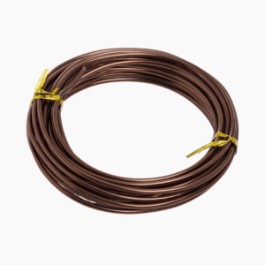 5mm thick silver anodised aluminium wire coiled in a loop