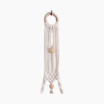 60cm plated white macramé plant hanger with pot.