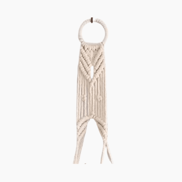 60cm Plated White Macramé Plant Hanger | Handcrafted Indoor Display | Ideal for Hanging Plants - Image 6