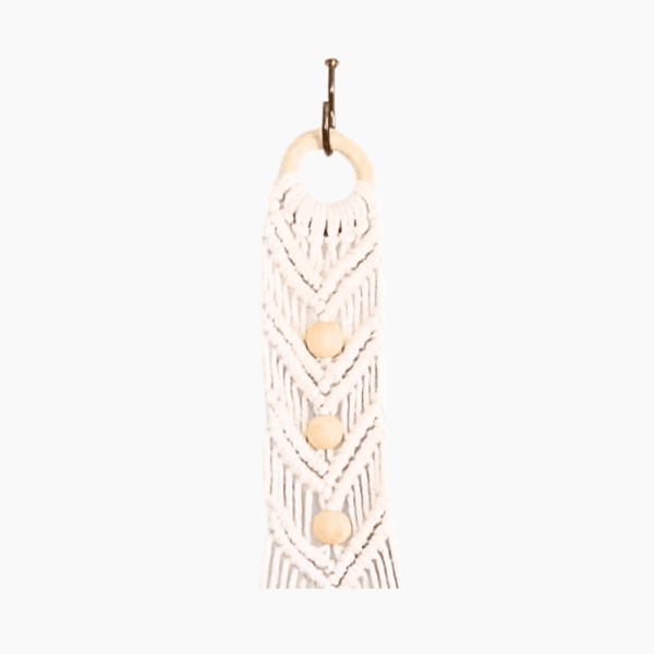 60cm Plated White Macramé Plant Hanger | Handcrafted Indoor Display | Ideal for Hanging Plants - Image 8