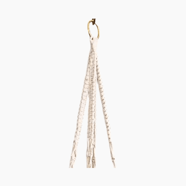60cm Plated White Macramé Plant Hanger | Handcrafted Indoor Display | Ideal for Hanging Plants - Image 12