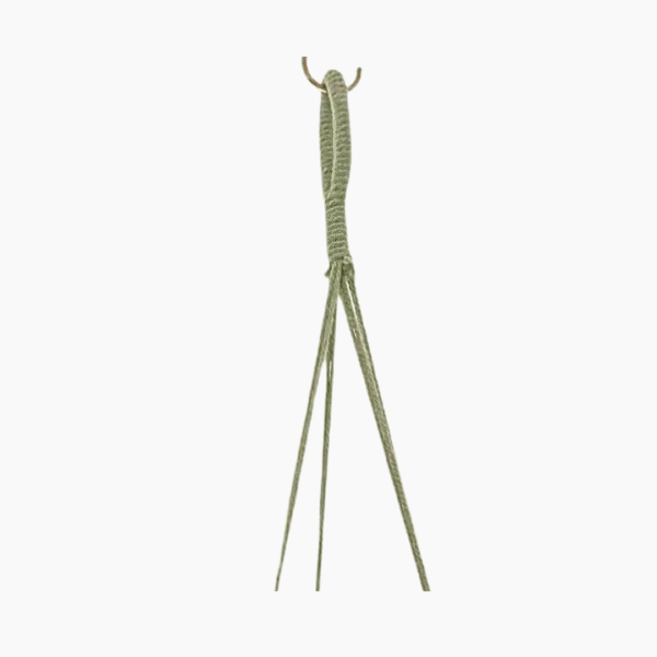80cm green macramé plant hanger for indoor or outdoor plant styling.