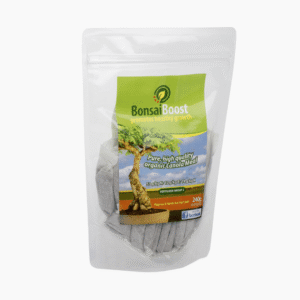 Small bag of BonsaiBoost Organic Bonsai Fertiliser with eco-friendly packaging