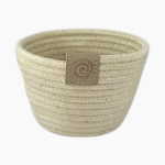 Handmade Rope Planter Small in ivory cotton rope, ideal for succulents and indoor décor