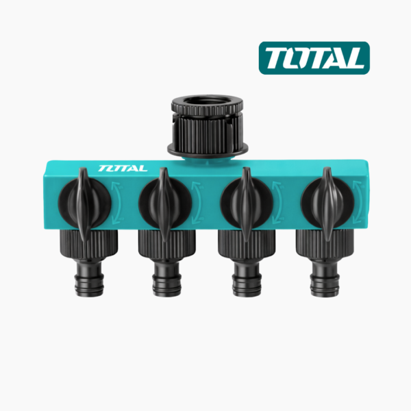 Total THHC604101 4-Way Hose Connector with Shut-Off and Reducer - Image 2