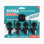 Total THHC604101 4-Way Hose Connector with Shut-Off and Reducer