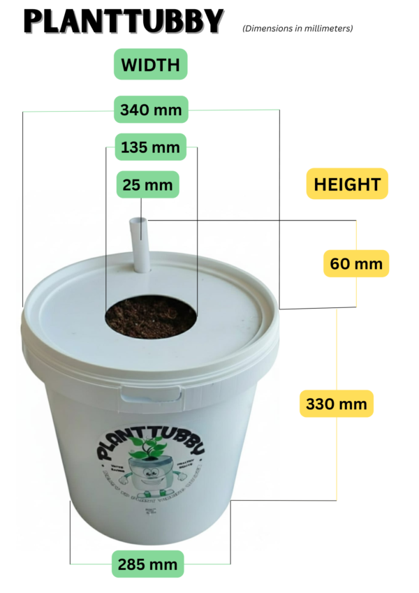 Planttubby – Self-Watering Ready-to-Plant Bucket with Wicking System - Image 5
