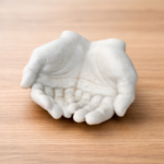 Decorative Concrete Hands Planter Bowl – 15 x 15cm Sculptural Plant Holder (Black, White or Natural Finish)
